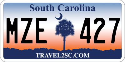 SC license plate MZE427