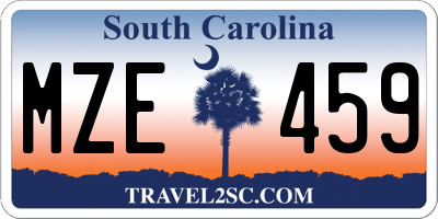 SC license plate MZE459