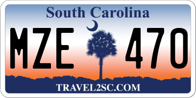 SC license plate MZE470