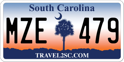SC license plate MZE479
