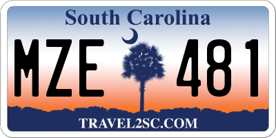 SC license plate MZE481
