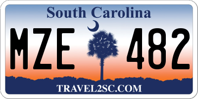 SC license plate MZE482