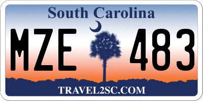 SC license plate MZE483