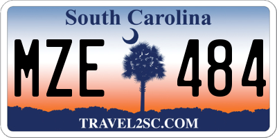 SC license plate MZE484