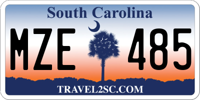 SC license plate MZE485