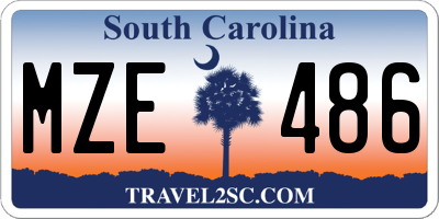 SC license plate MZE486