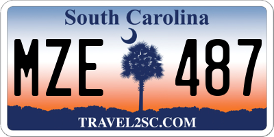 SC license plate MZE487