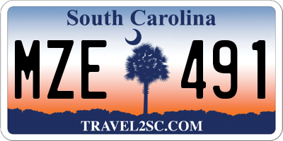 SC license plate MZE491
