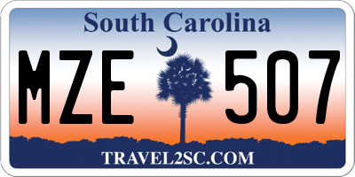 SC license plate MZE507