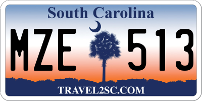 SC license plate MZE513