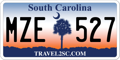 SC license plate MZE527