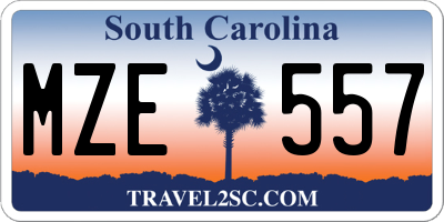 SC license plate MZE557