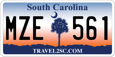 SC license plate MZE561