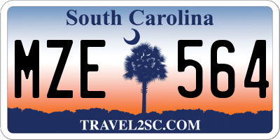 SC license plate MZE564