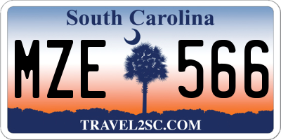 SC license plate MZE566