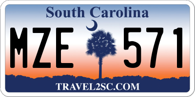 SC license plate MZE571