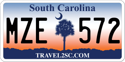 SC license plate MZE572