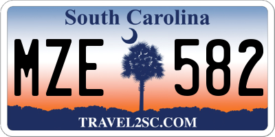SC license plate MZE582