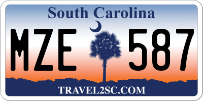 SC license plate MZE587