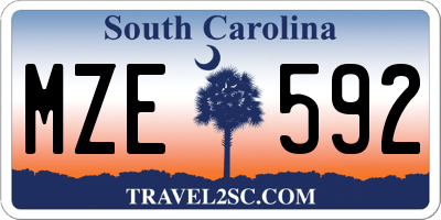 SC license plate MZE592