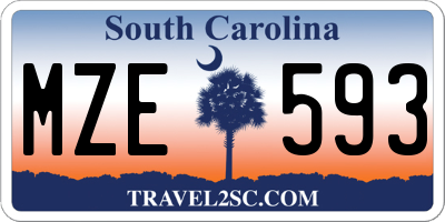 SC license plate MZE593