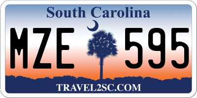 SC license plate MZE595