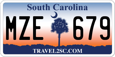 SC license plate MZE679