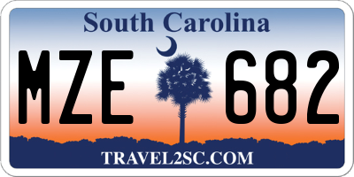 SC license plate MZE682