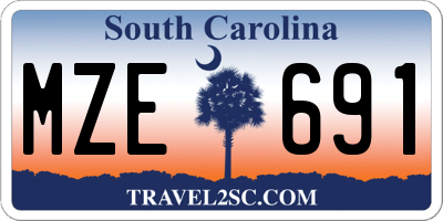 SC license plate MZE691