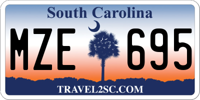 SC license plate MZE695