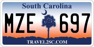 SC license plate MZE697