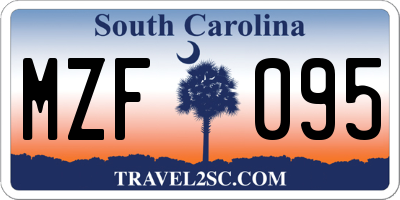SC license plate MZF095