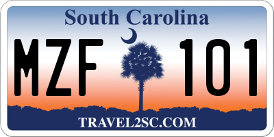 SC license plate MZF101