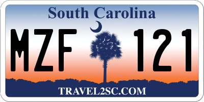 SC license plate MZF121
