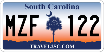 SC license plate MZF122