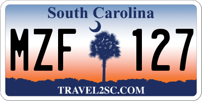 SC license plate MZF127