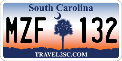 SC license plate MZF132