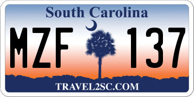 SC license plate MZF137