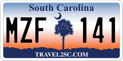 SC license plate MZF141