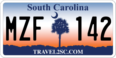 SC license plate MZF142