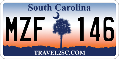 SC license plate MZF146