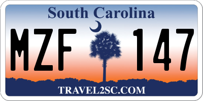 SC license plate MZF147