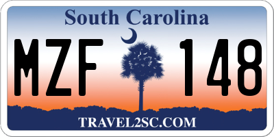 SC license plate MZF148