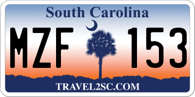 SC license plate MZF153