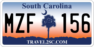 SC license plate MZF156