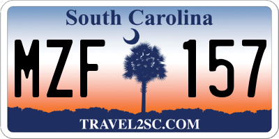 SC license plate MZF157