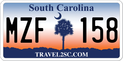 SC license plate MZF158