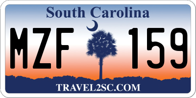 SC license plate MZF159