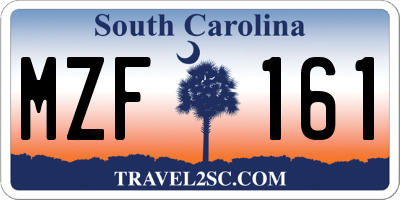 SC license plate MZF161