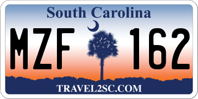 SC license plate MZF162